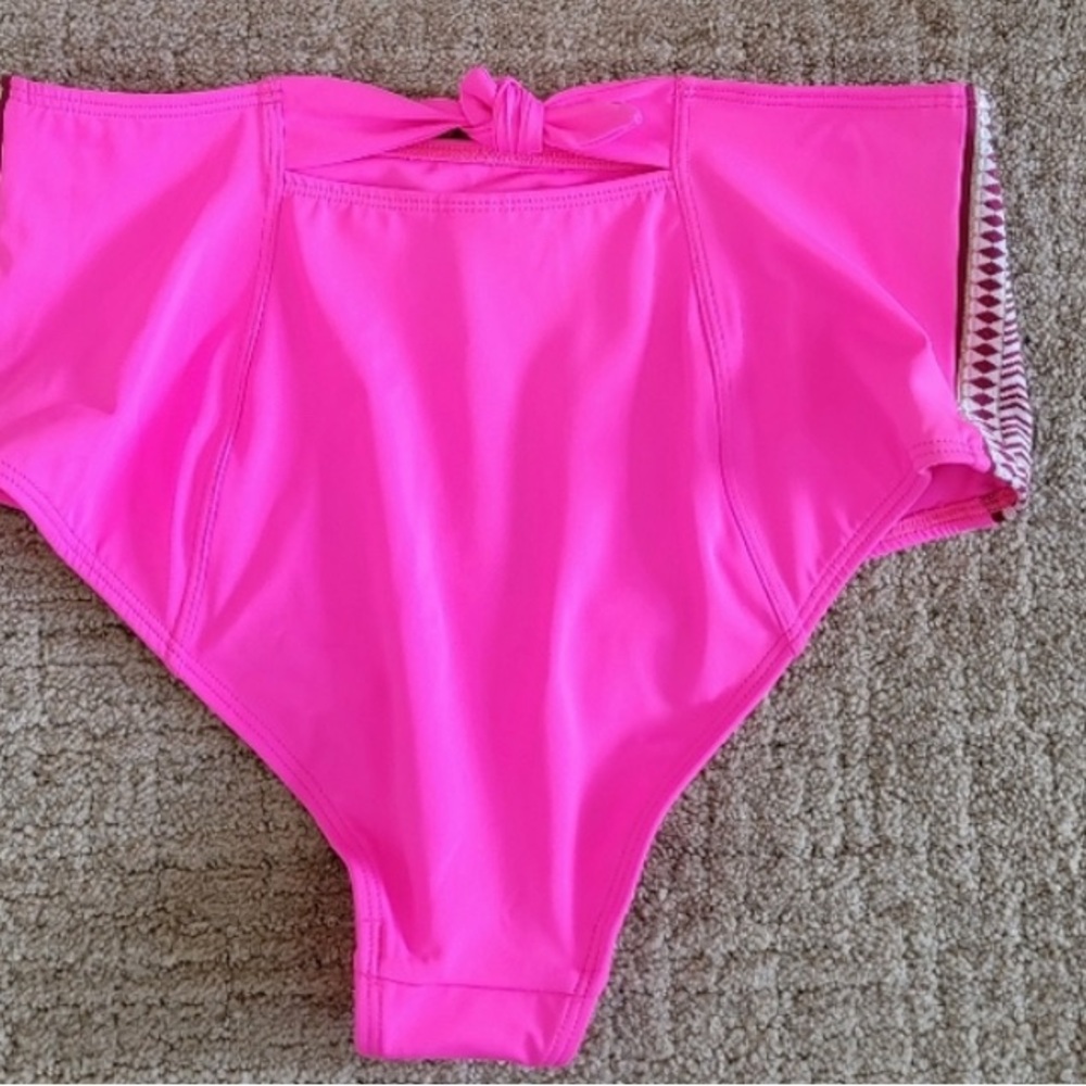 🔥 Lemlem High-Waisted Pink Bikini Bottoms. NWT. Hot pink! Medium. - Picture 4 of 9